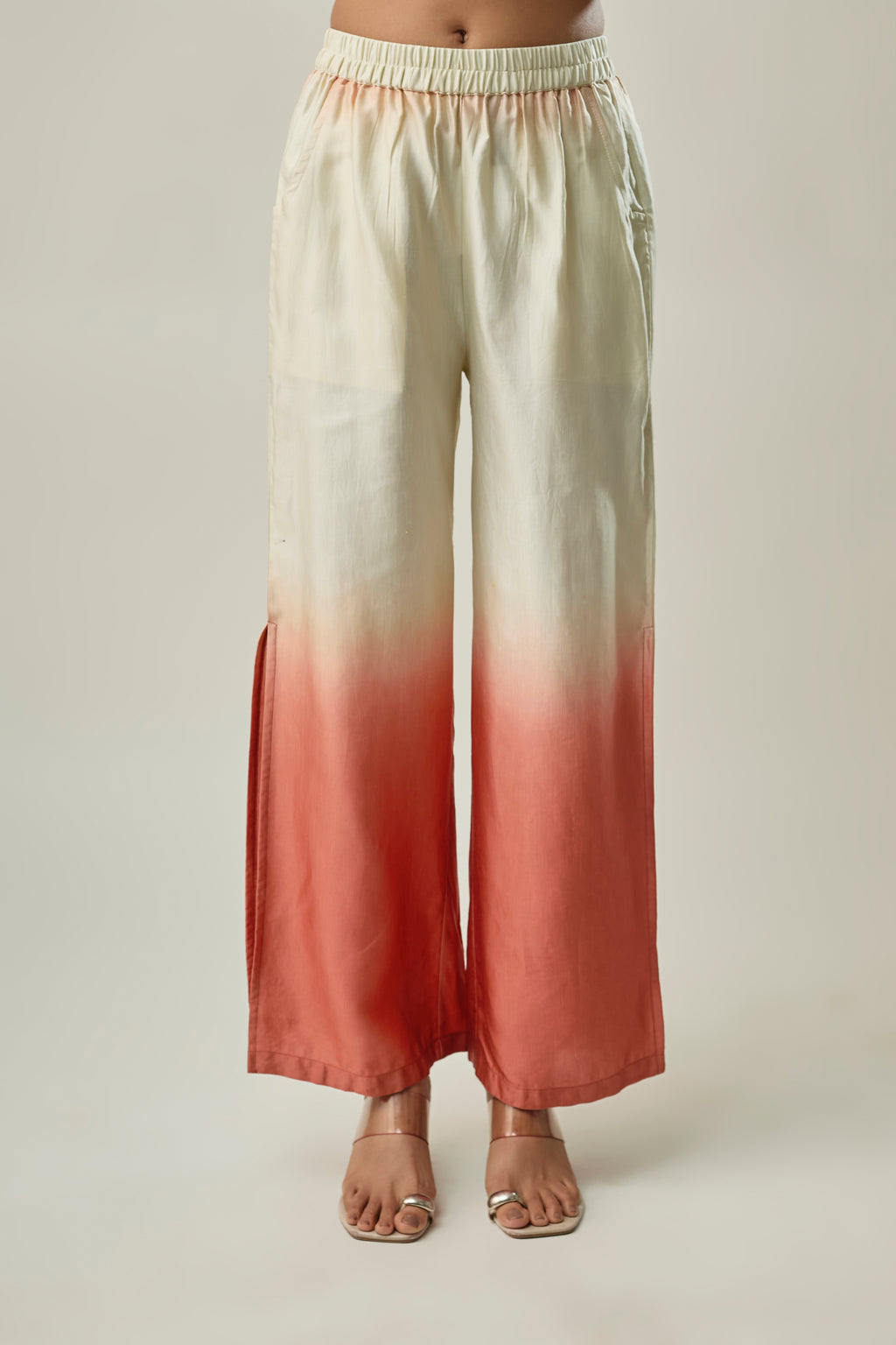 Rust Ombre Co-ord Set with Ivory Appliqué Florals