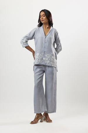 BLUE WITH WHITE COADDING EMBROIDERY CO-ARD SET