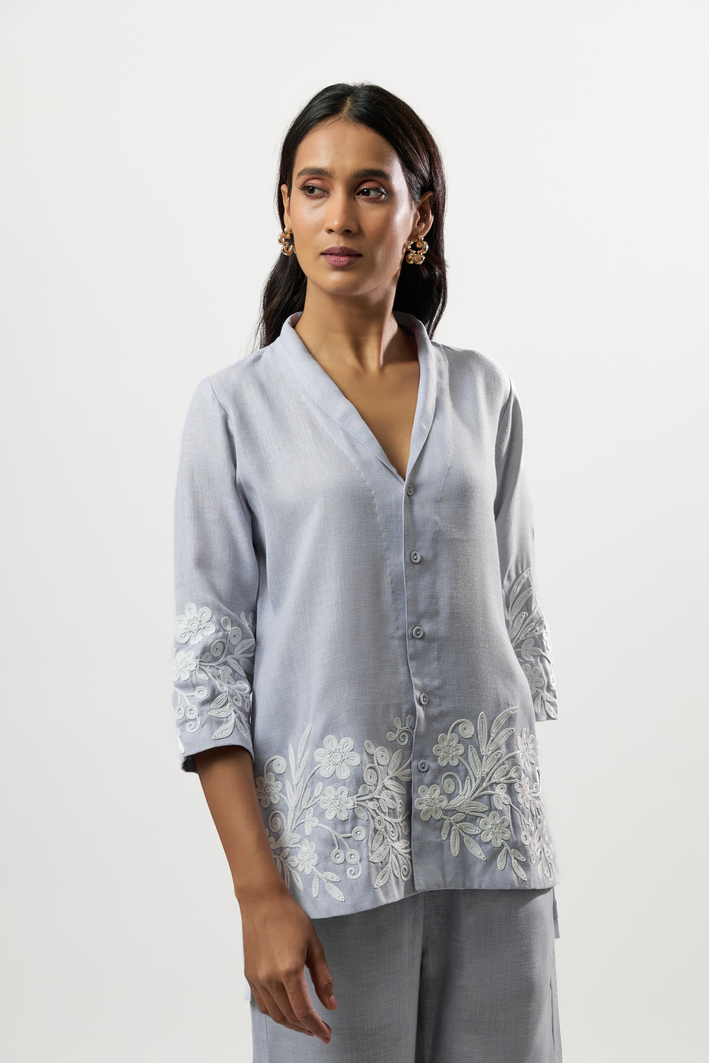 BLUE WITH WHITE COADDING EMBROIDERY CO-ARD SET