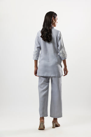 BLUE WITH WHITE COADDING EMBROIDERY CO-ARD SET