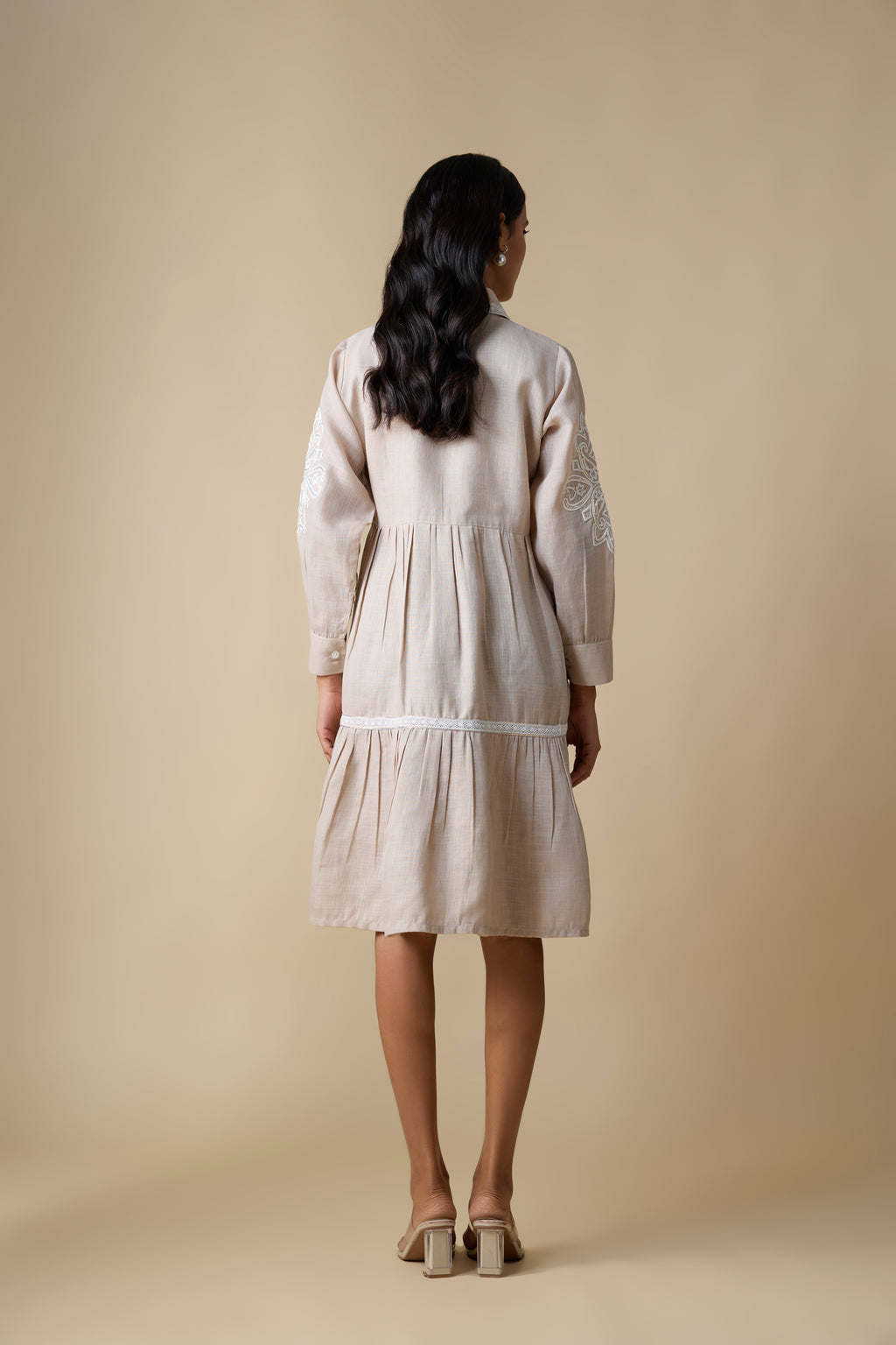 BEIGE SHIRT DRESS