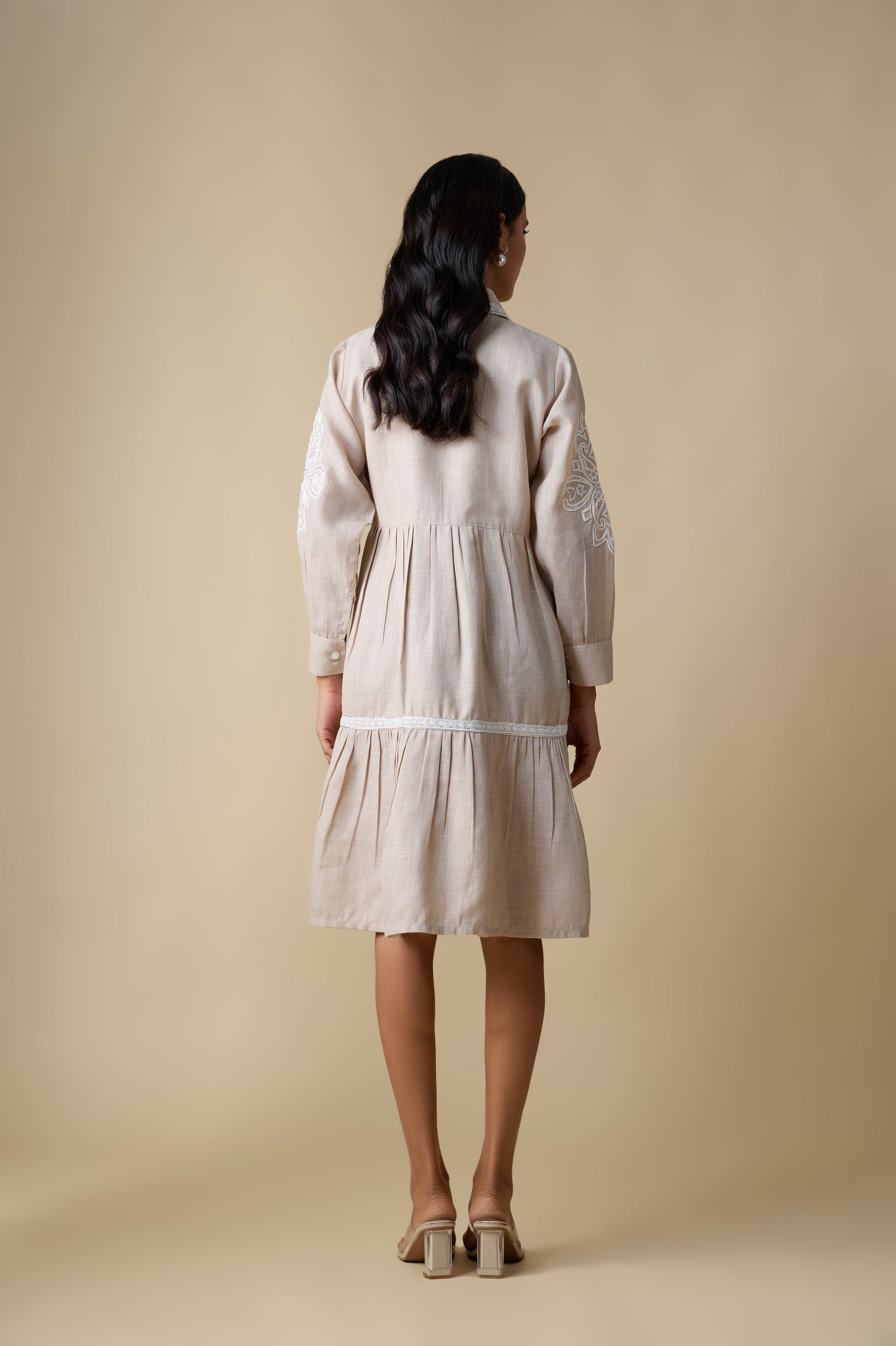 BEIGE SHIRT DRESS