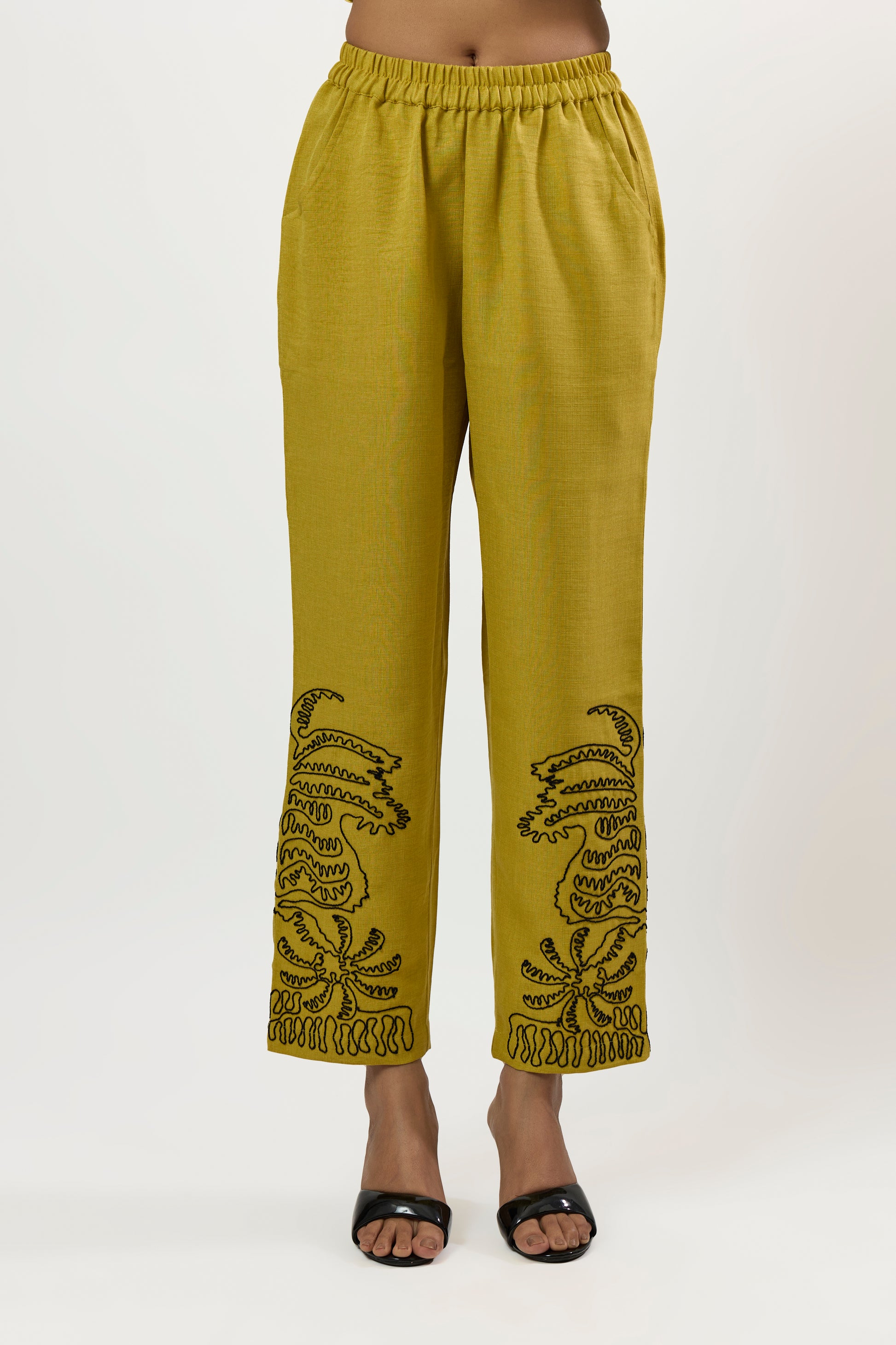 GOLDEN PLAM COLOR LINEN SET