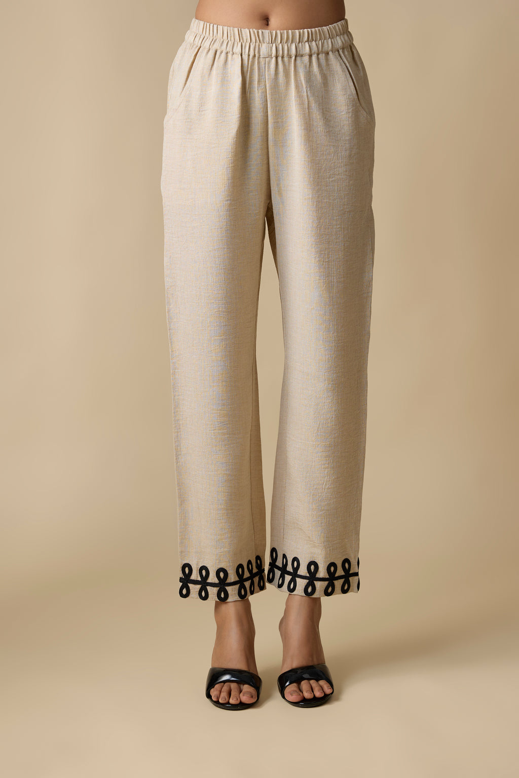 BEIGE EMBROIDERED CORD-SET