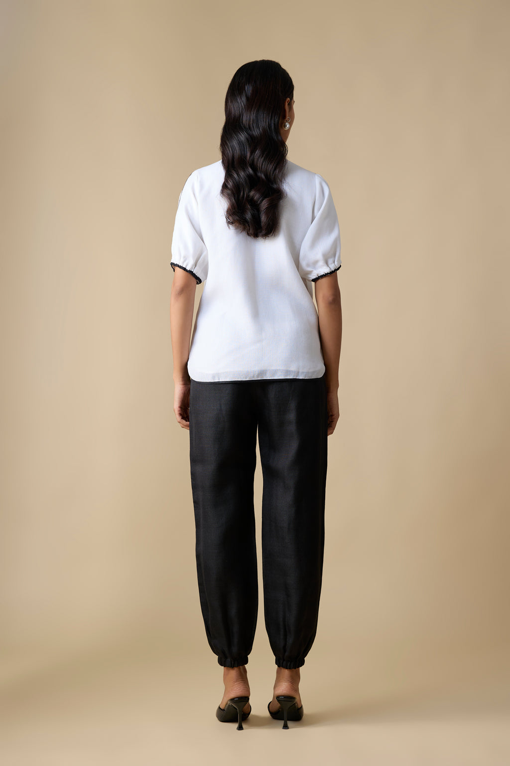 WHITE & BLACK CONTRAST SHIRT SET