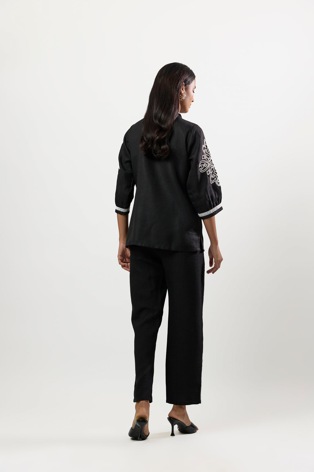BLACK EMBROIDERED SHIRT & PANTS