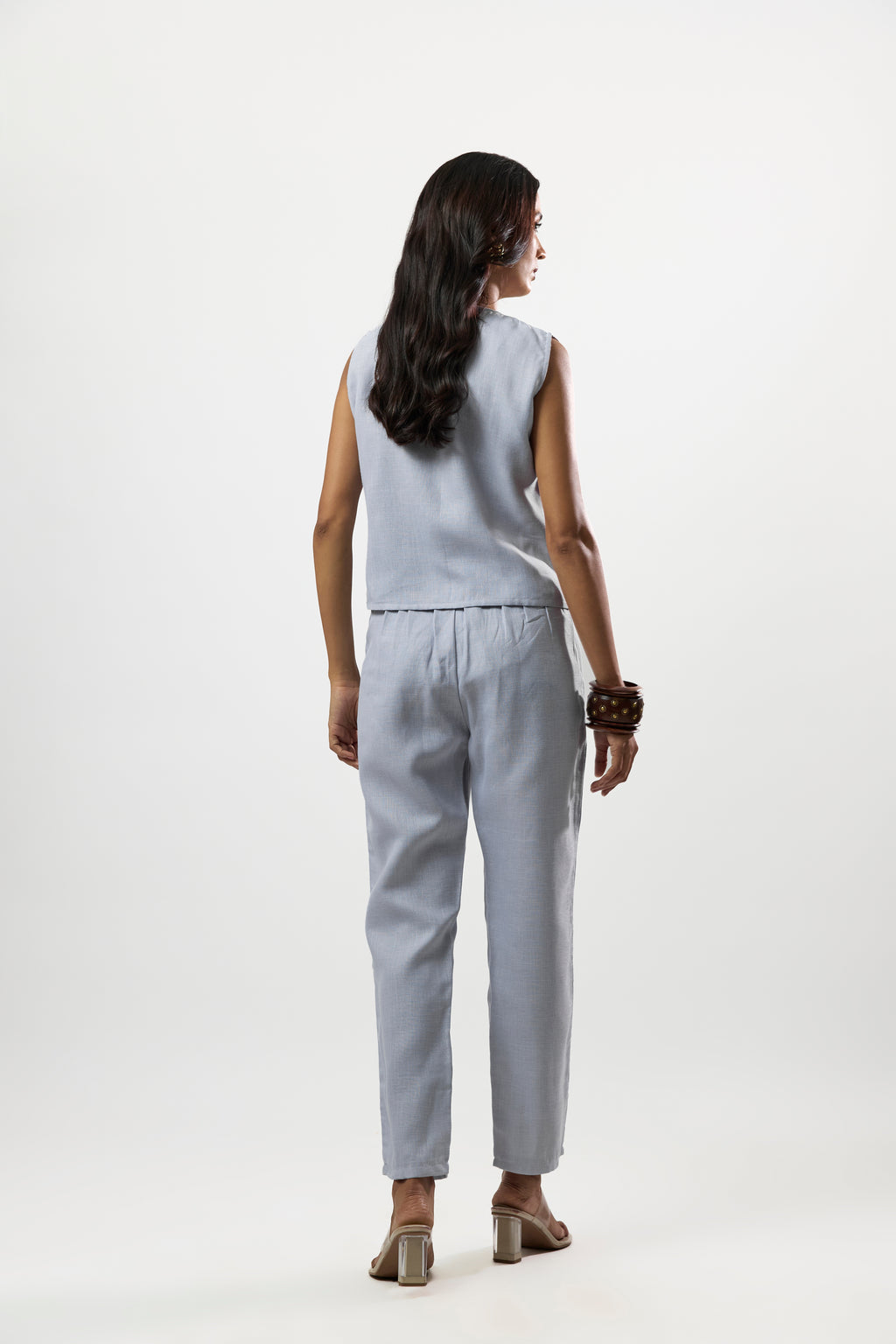 BLUE TONAL EMBROIDERED WAISTCOAT