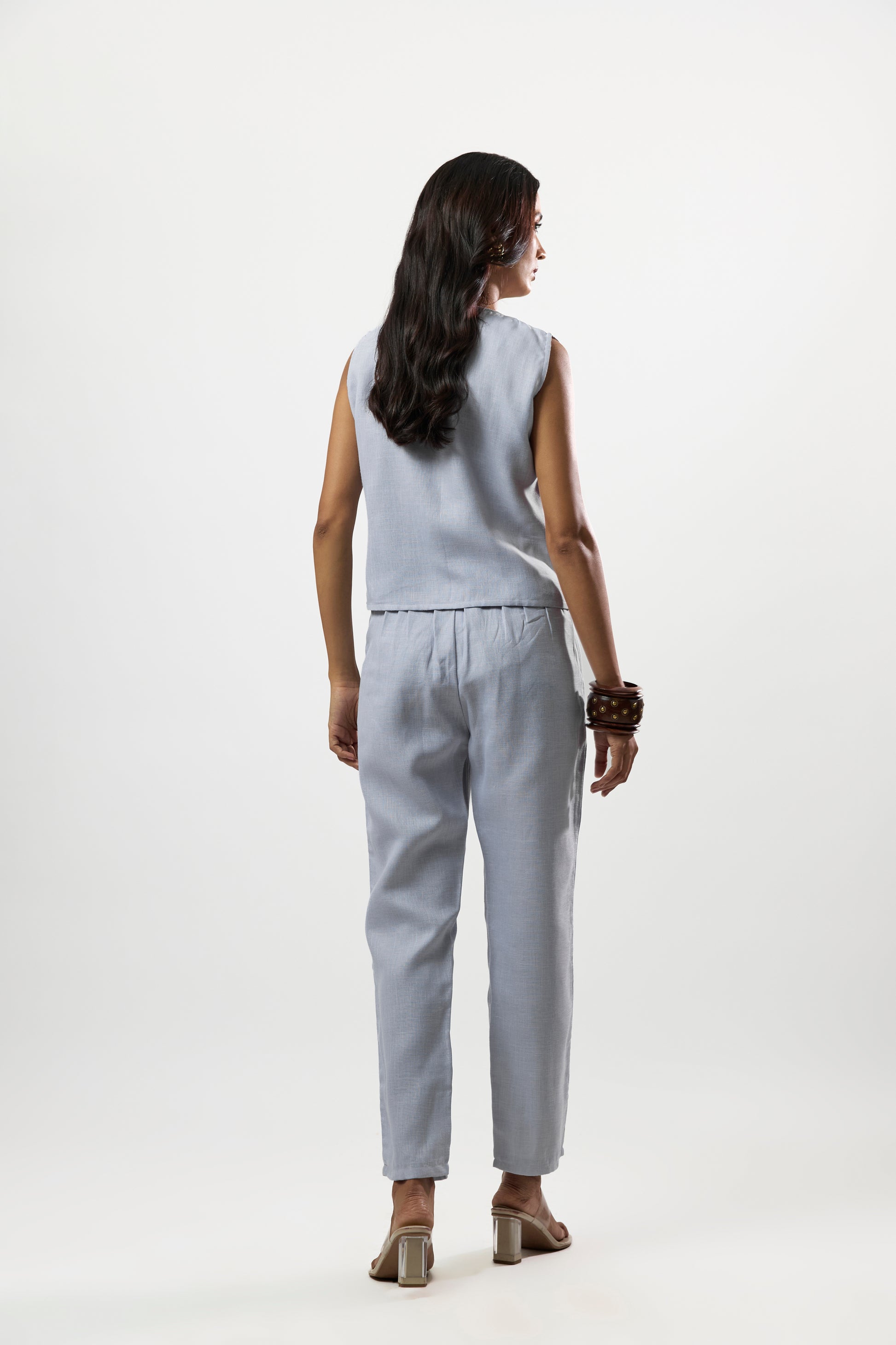 BLUE TONAL EMBROIDERED WAISTCOAT